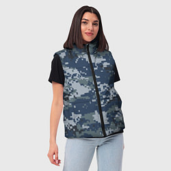 Женский жилет Камуфляж Росгвардия цифра, цвет: 3D-черный — фото 2
