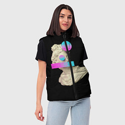 Женский жилет Гипсовый бюст Аполлона, цвет: 3D-черный — фото 2