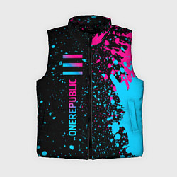 Женский жилет OneRepublic - neon gradient: по-вертикали, цвет: 3D-черный