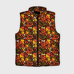 Женский жилет Осенняя хохлома, цвет: 3D-светло-серый