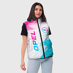 Женский жилет Opel neon gradient style: надпись, символ, цвет: 3D-черный — фото 2