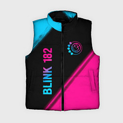 Женский жилет Blink 182 - neon gradient: надпись, символ, цвет: 3D-черный