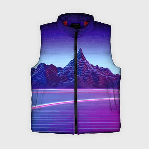 Женский жилет Neon mountains - Vaporwave / 3D-Красный – фото 1