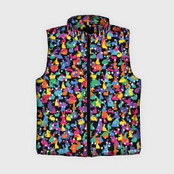 Женский жилет Разноцветные кролики, цвет: 3D-светло-серый