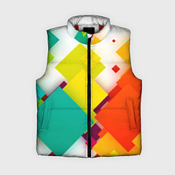 Женский жилет Цветные геометрические квадраты, цвет: 3D-красный