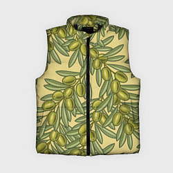 Женский жилет Винтажные ветви оливок, цвет: 3D-черный