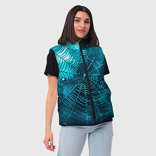 Женский жилет Halloween паутина / 3D-Светло-серый – фото 3
