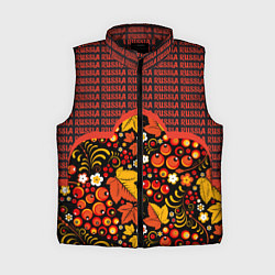 Женский жилет Россия-Хохлома, цвет: 3D-черный