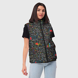 Женский жилет Шпаргалка по математике с формулами, цвет: 3D-черный — фото 2