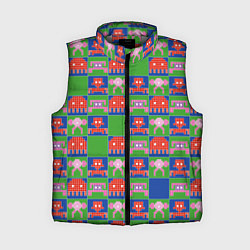 Женский жилет Пиксельный рисунок поп арт, цвет: 3D-светло-серый