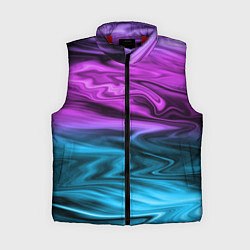 Женский жилет Синий с фиолетовым размытый абстрактный узор