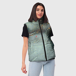 Женский жилет Абстрактная зима и краски, цвет: 3D-черный — фото 2