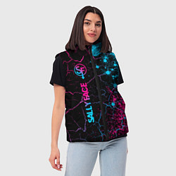 Женский жилет Sally Face - neon gradient: по-вертикали, цвет: 3D-черный — фото 2