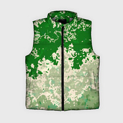 Женский жилет Абстракция в зелёных тонах, цвет: 3D-светло-серый