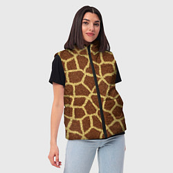 Женский жилет Текстура жирафа, цвет: 3D-черный — фото 2