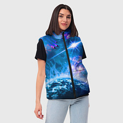 Женский жилет Космос - планета и яркая звезда, цвет: 3D-красный — фото 2