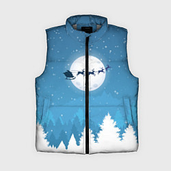 Женский жилет Новогодняя сказка дед мороз, цвет: 3D-светло-серый