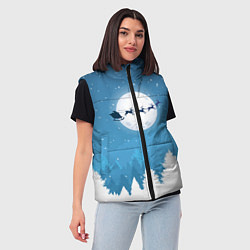 Женский жилет Новогодняя сказка дед мороз, цвет: 3D-черный — фото 2