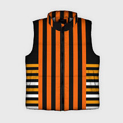 Женский жилет Полосатый узор в красных оранжевых тонах на черном
