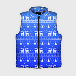 Женский жилет Синий орнамент с оленями