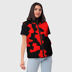 Женский жилет Черно-красный авторский арт, цвет: 3D-светло-серый — фото 2