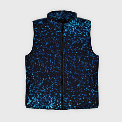 Женский жилет Неоновый синий блеск на черном фоне, цвет: 3D-черный