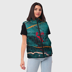Женский жилет Сине-зелёный туман и множество красок, цвет: 3D-черный — фото 2