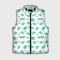 Женский жилет Узор из ягод голубики, цвет: 3D-черный