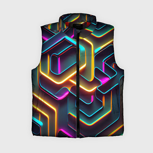 Женский жилет Неоновый узор на стене / 3D-Красный – фото 1