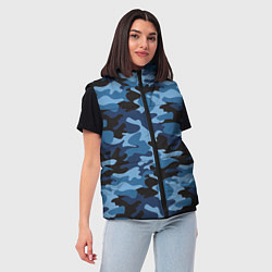 Женский жилет Сине-черный камуфляж, цвет: 3D-красный — фото 2