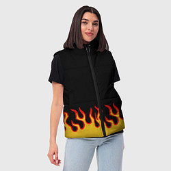 Женский жилет Горящее пламя, цвет: 3D-черный — фото 2