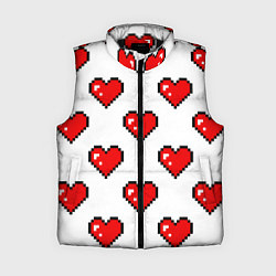 Женский жилет Сердца в стиле пиксель-арт, цвет: 3D-черный