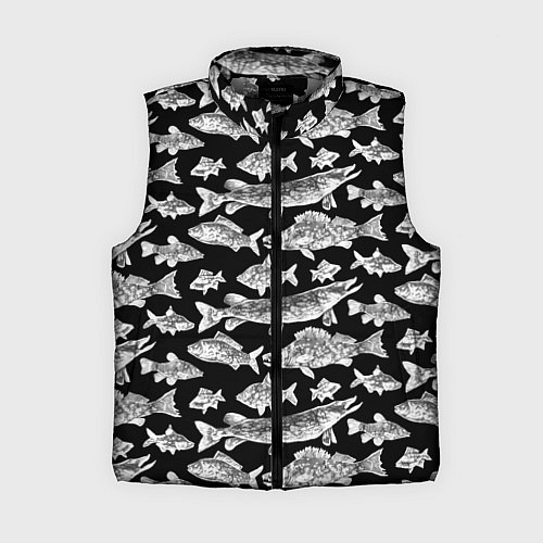 Женский жилет Городской паттерн о рыбалке / 3D-Светло-серый – фото 1