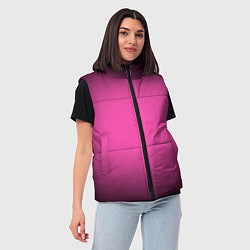 Женский жилет Кислотный розовый с градиентом, цвет: 3D-черный — фото 2