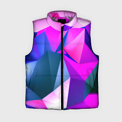 Женский жилет Neon blue polygons