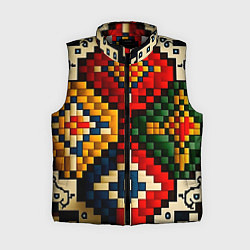 Женский жилет Русский узор крестиком, цвет: 3D-светло-серый