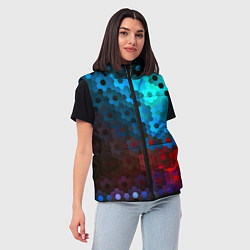 Женский жилет Битва размытых пикселей, цвет: 3D-черный — фото 2