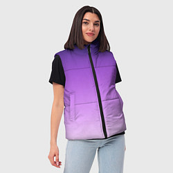 Женский жилет Фиолетово-сиреневый градиент, цвет: 3D-черный — фото 2