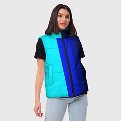 Женский жилет Контрастные вертикальные полосы, цвет: 3D-черный — фото 2