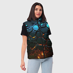 Женский жилет Объемные разломленные плитки, цвет: 3D-светло-серый — фото 2