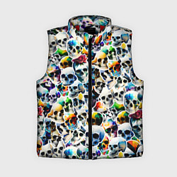 Женский жилет Акварельные черепа, цвет: 3D-красный