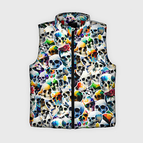 Женский жилет Акварельные черепа / 3D-Красный – фото 1