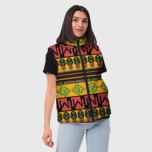 Женский жилет Цвета африки / 3D-Светло-серый – фото 3