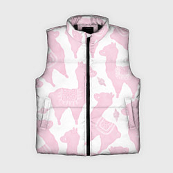 Женский жилет Розовые альпаки - паттерн