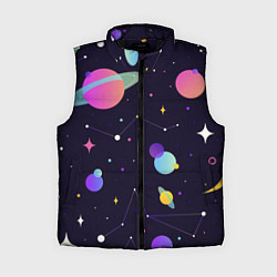 Женский жилет Разнообразие галактики, цвет: 3D-черный