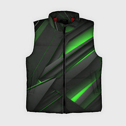 Женский жилет Черно-зеленые объемные полосы, цвет: 3D-красный
