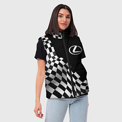 Женский жилет Lexus racing flag, цвет: 3D-черный — фото 2