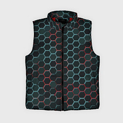 Женский жилет Соты, красный и голубой неон