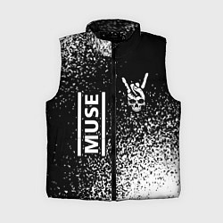 Женский жилет Muse и рок символ на темном фоне