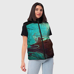 Женский жилет Часть иссушённой планеты и космос, цвет: 3D-черный — фото 2